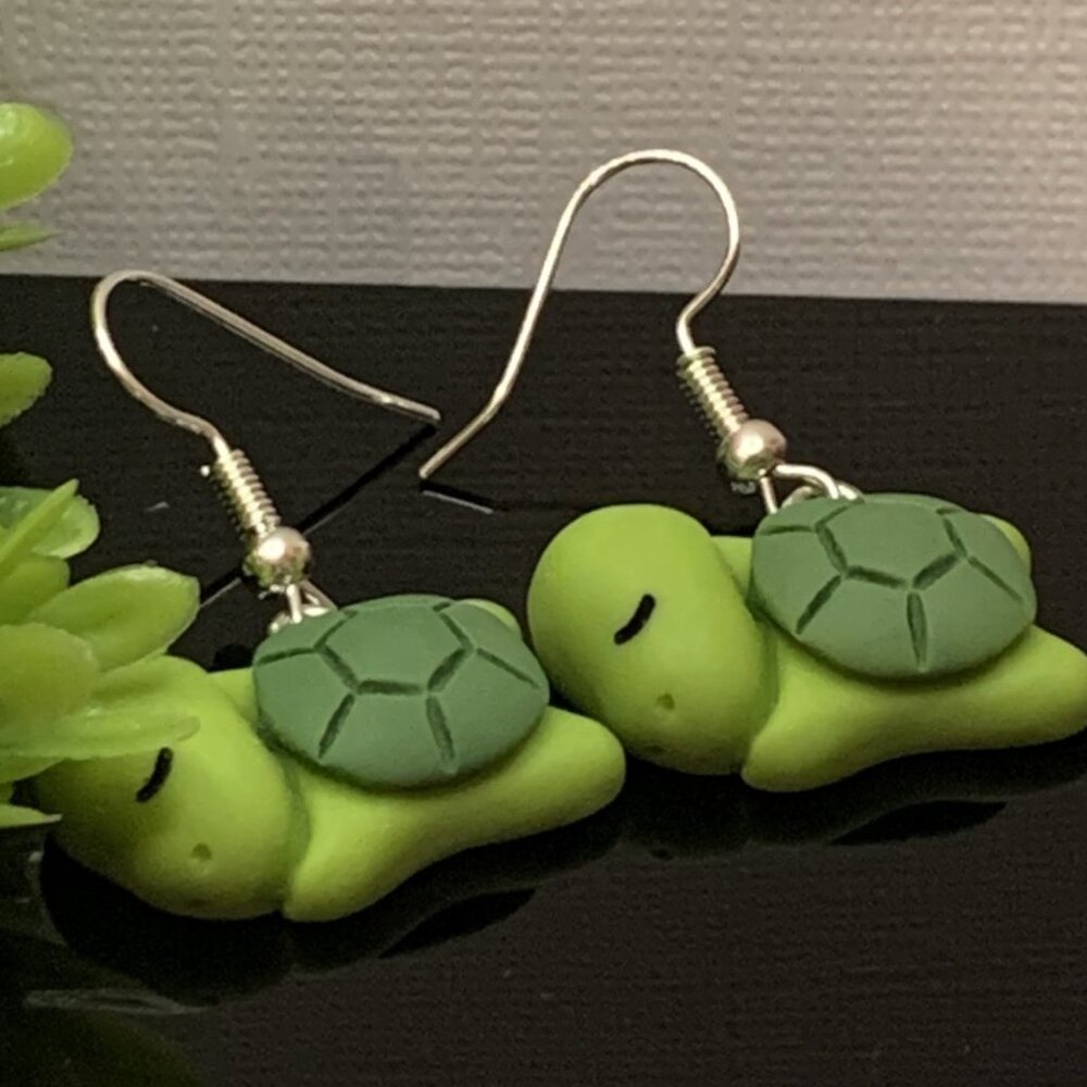 Turtle Earrings, Turtle Lover, Turtle Jewelry, Gift Idea, Tortoise Earrings